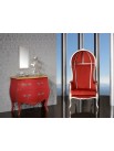 Commode Antiquaire rouge 2 tiroirs 