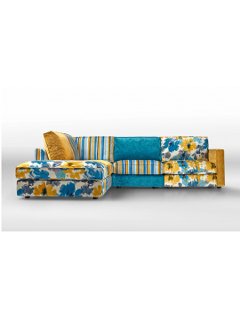 Canapé avec chaise longue Patchwork