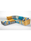 Canapé avec chaise longue Patchwork