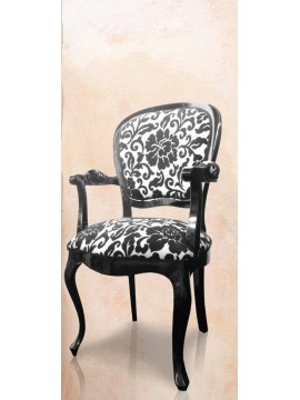 chaise tissu noir et blanc