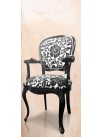 chaise tissu noir et blanc